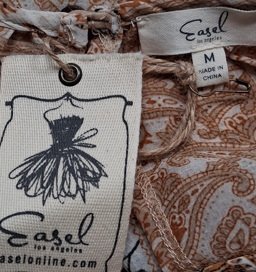 NWT Easel Multi Colored Printed Patchwork Blouse … - image 15